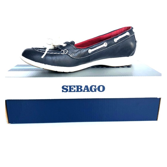 Sebago Shoes - Sebago Navy Leather Boat Shoes